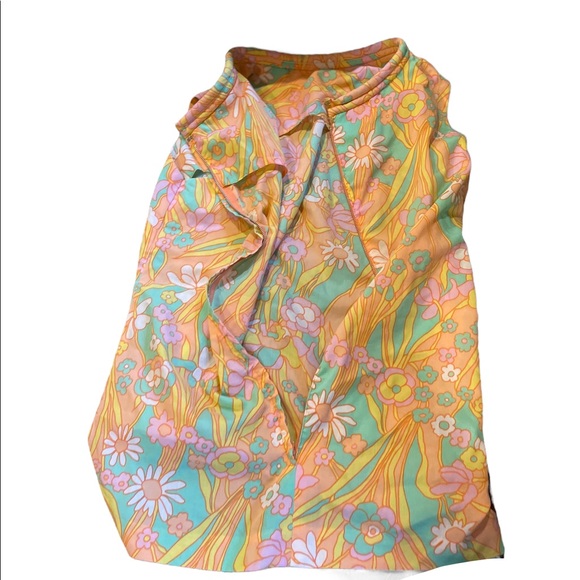 Vintage Stacy Ames Retro floral design mini mini dress/blouse - Picture 7 of 12